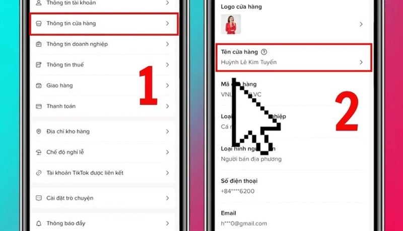 Truy cập TikTok Seller Center, vào Thông tin cửa hàng đổi tên TikTok Shop