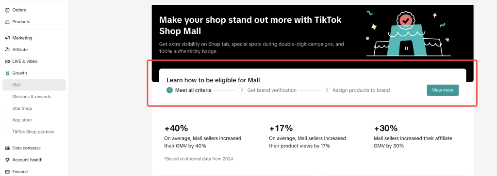 Khám phá các bước mở gian hàng TikTok Shop Mall là gì