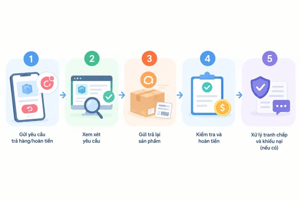 Quy trình trả hàng và hoàn tiền khi mua sản phẩm trên TikTok Shop