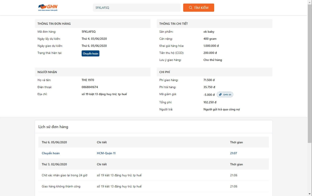 Hướng dẫn tra vận đơn TikTok Shop trên website của bên nhận ship hàng