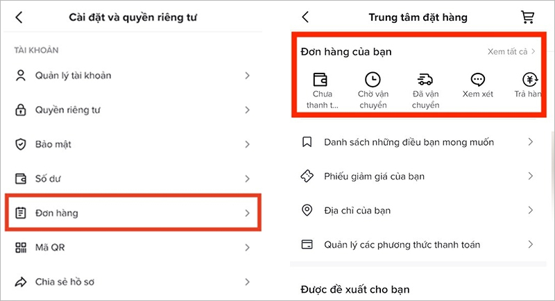 Hướng dẫn các tra cứu đơn hàng TikTok Shop tại mục Cửa hàng