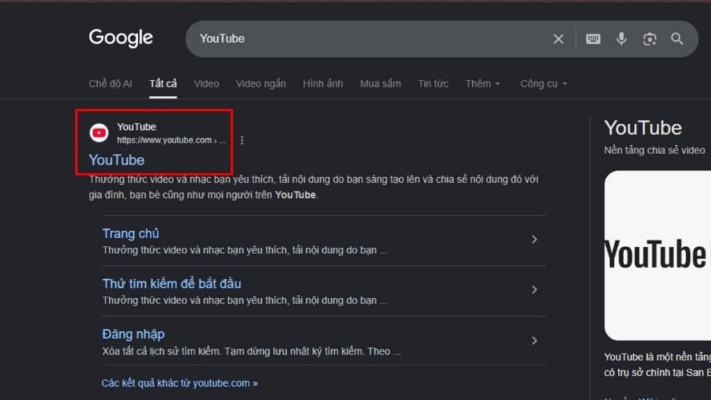 Mở trình duyệt web và truy cập trang chủ YouTube trên máy tính