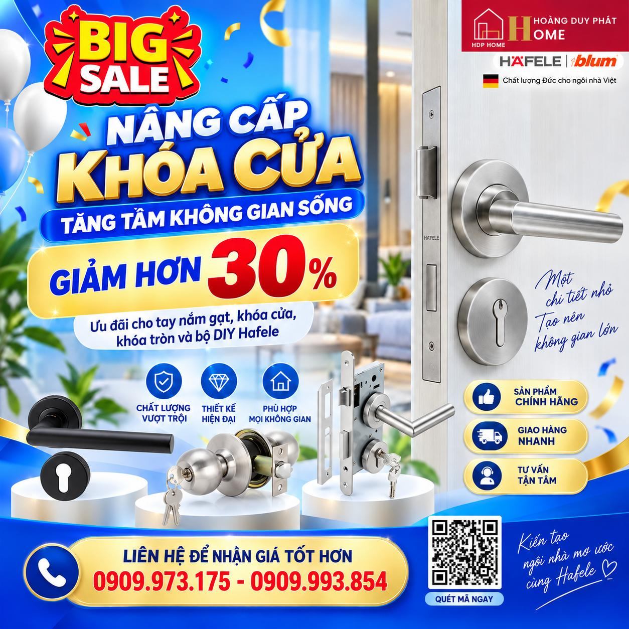 🔐✨ NÂNG CẤP KHÓA CỬA HAFELE – GIẢM HƠN 30%