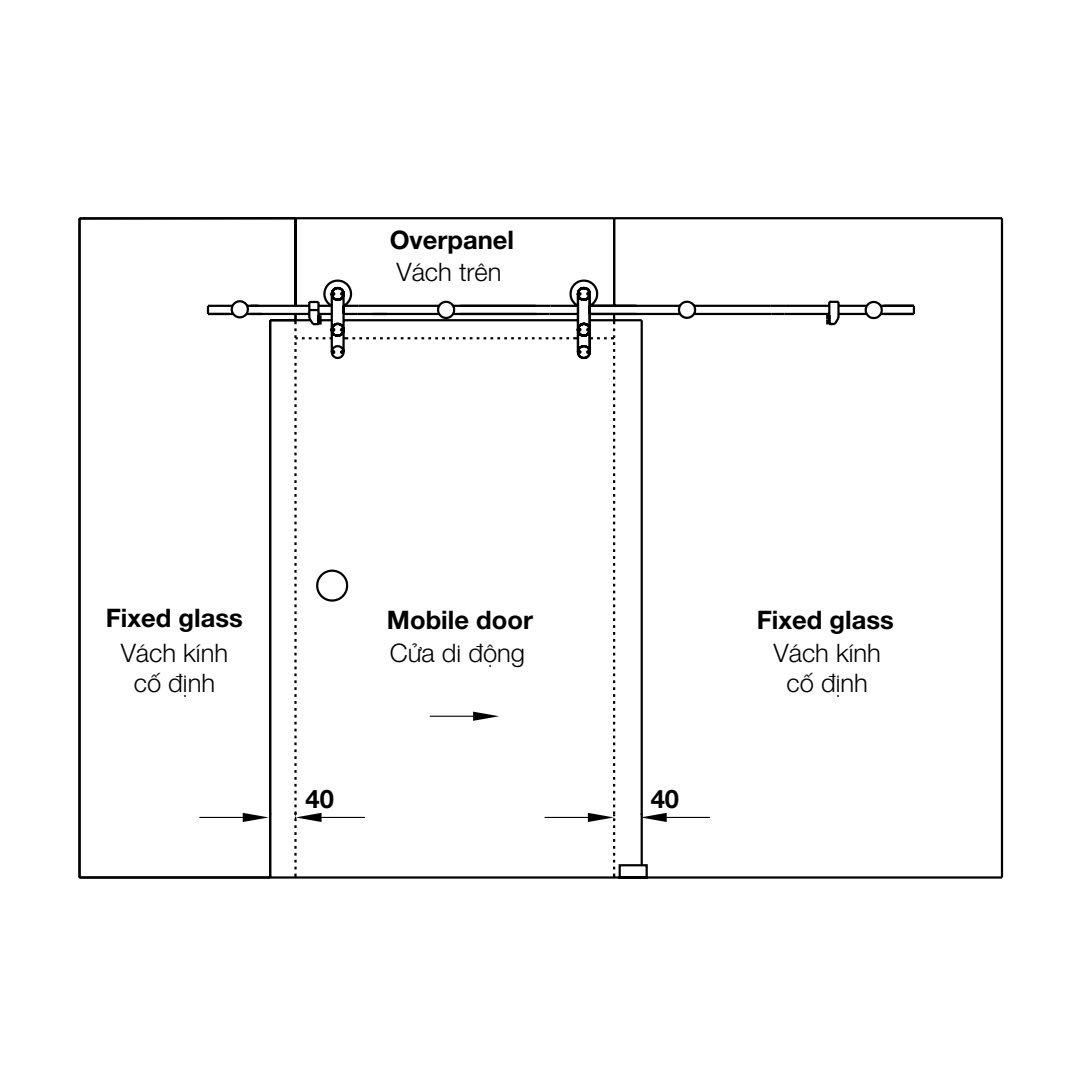 bản vẽ kỹ thuật bản vẽ kỹ thuật Bộ phụ kiện cửa lùa kính Hafele 120kg 981.71.070