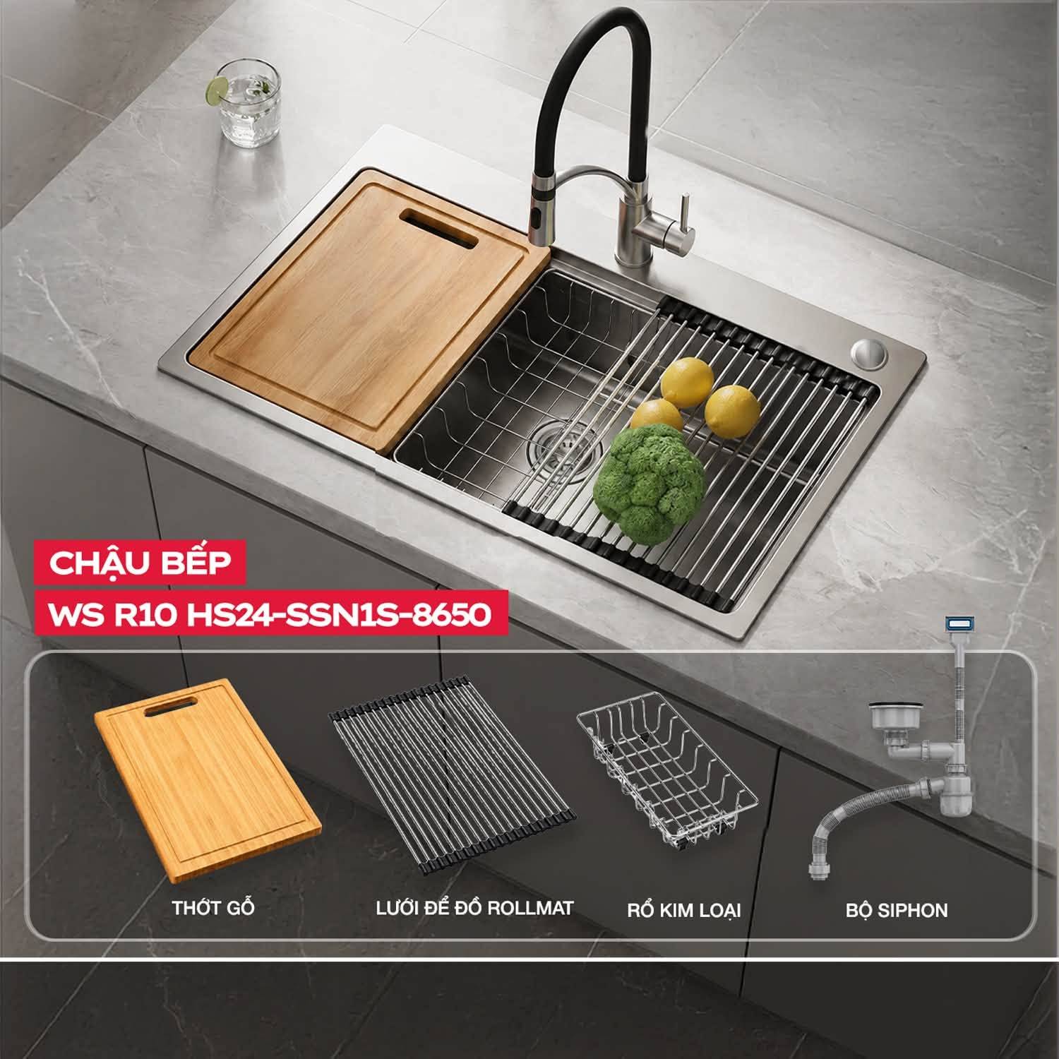 Chậu Inox Hafele WS R10 HS24-SSN1S-8650