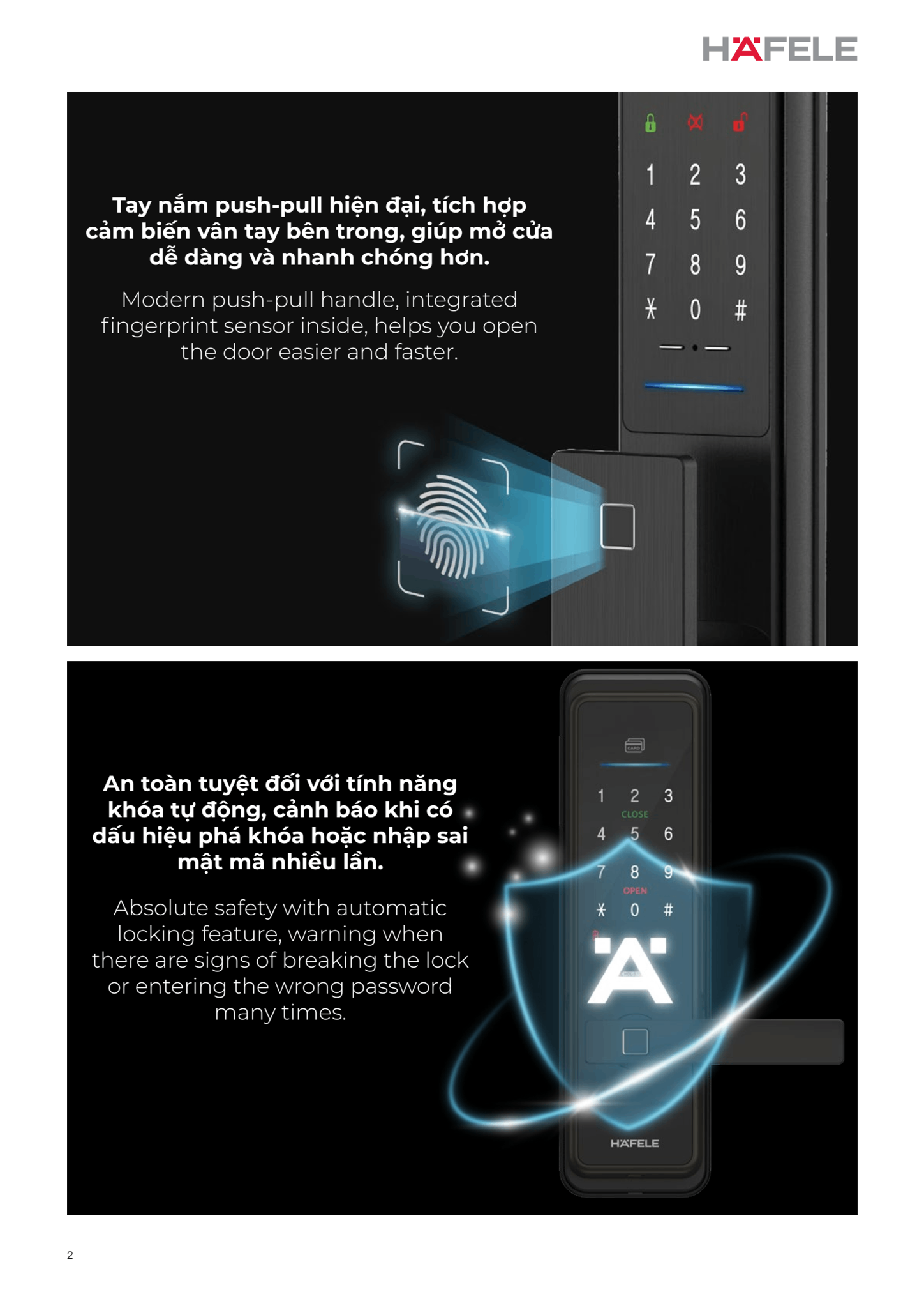 spec Khoá điện tử Hafele MP2503B 912.21.046
