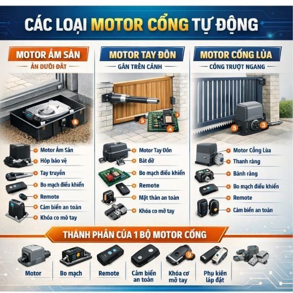 cấu tạo motor cổng tự động
