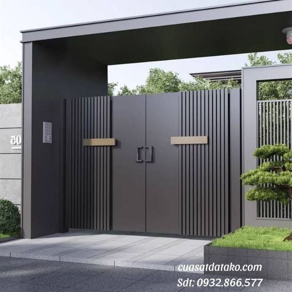mẫu cửa cổng sắt 2 cánh đẹp đơn giản