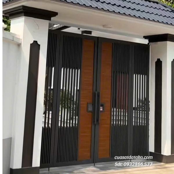 mẫu cổng sắt 4 cánh hiện đại