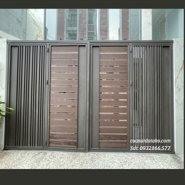 Mẫu cửa cổng sắt 4 cánh đẹp hiện đại