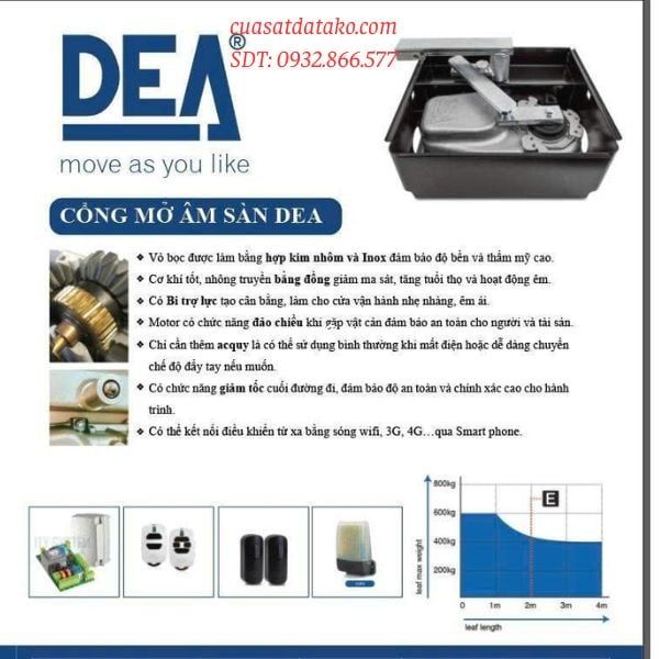 motor cổng âm sàn tự động dea