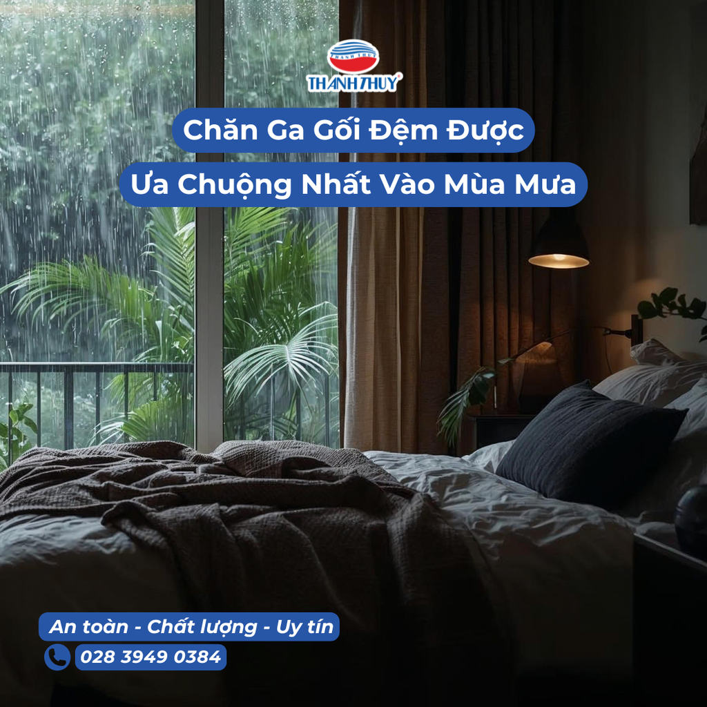 Chăn Ga Gối Đệm Được Ưa Chuộng Nhất Vào Mùa Mưa – Bí Quyết Giữ Giấc Ngủ Êm Ái, Khô Thoáng