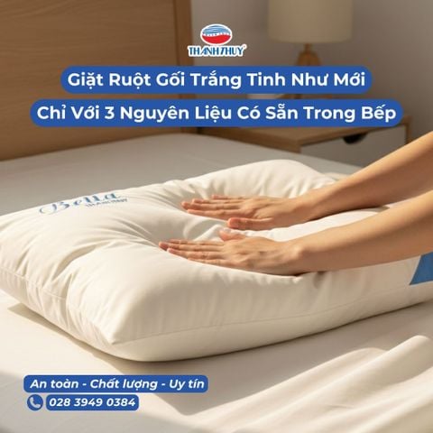 Tuyệt Chiêu Giặt Ruột Gối Trắng Tinh Như Mới Chỉ Với 3 Nguyên Liệu Có Sẵn Trong Bếp.