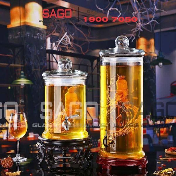 Bình sâm thủy tinh cao cấp lựa chọn cho người yêu rượu thuốc