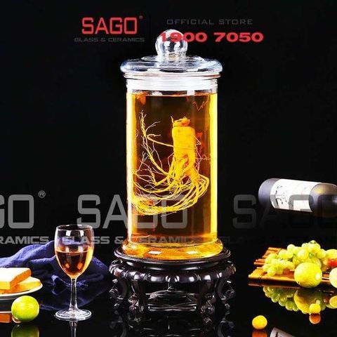 Mẫu bình thủy tinh ngâm rượu 20 lít có vòi tiện lợi