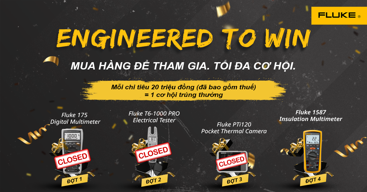 Chương trình Khuyến mãi Fluke 2026: ENGINEERED TO WIN – Mua hàng ngay, Trúng quà đẳng cấp cùng Unitek