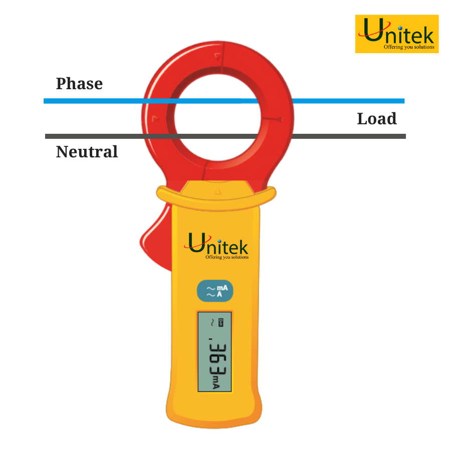 unitek Đo dòng rò xuống đất một pha ampe kìm