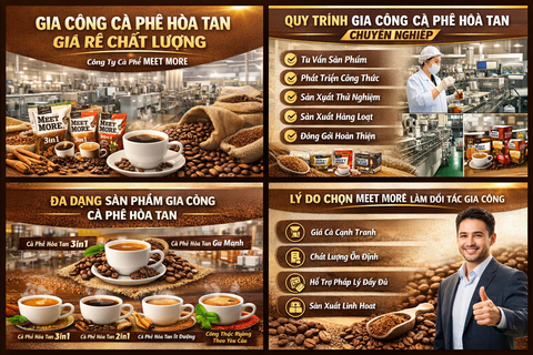 GIA CÔNG CÀ PHÊ HÒA TAN GIÁ RẺ CHẤT LƯỢNG – GIẢI PHÁP TOÀN DIỆN CHO THƯƠNG HIỆU CÀ PHÊ VIỆT
