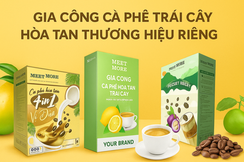 GIA CÔNG CÀ PHÊ TRÁI CÂY HÒA TAN THƯƠNG HIỆU RIÊNG (OEM/ODM): GIẢI PHÁP ĐỘT PHÁ CHO DOANH NGHIỆP ĐỒ UỐNG HIỆN ĐẠI