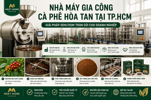 Nhà Máy Gia Công Cà Phê Hòa Tan Tại Thành Phố Hồ Chí Minh – Giải Pháp OEM/ODM Uy Tín Cho Doanh Nghiệp