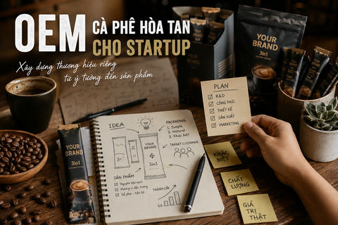 OEM Cà Phê Hòa Tan Cho Startup – Giải Pháp Xây Dựng Thương Hiệu Với Chi Phí Tối Ưu