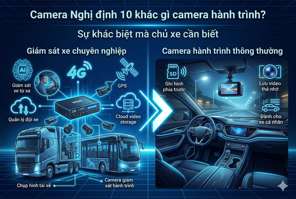 Camera Nghị định 10 khác gì camera hành trình thông thường?
