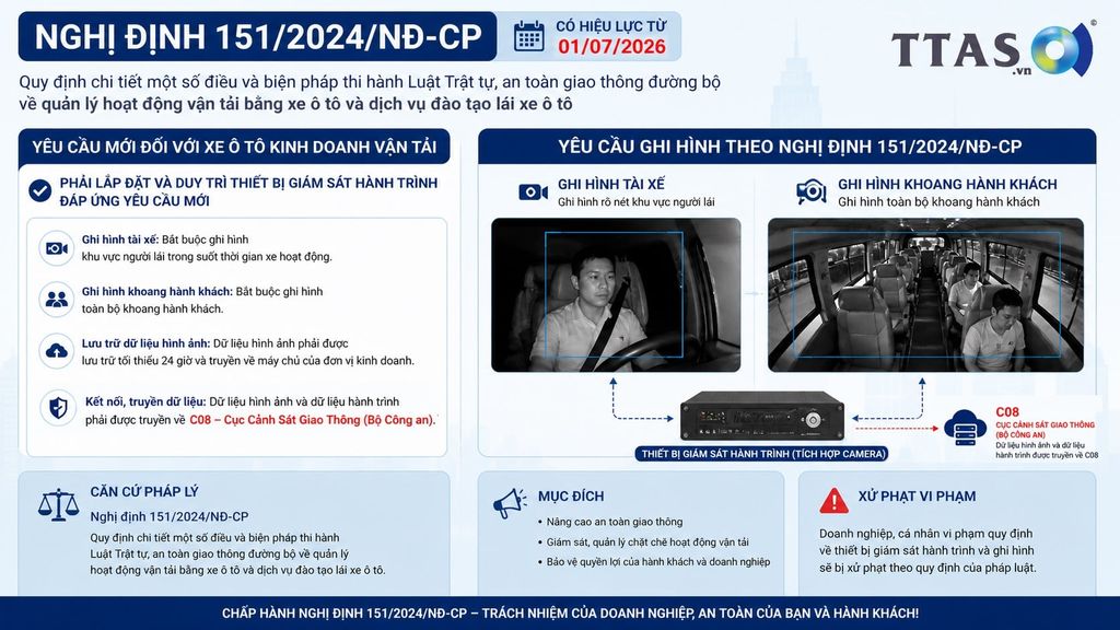 Quy định mới từ 2026 về ghi hình tài xế và khoang hành khách