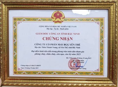 🏆 BGG YÊN THẾ ĐƯỢC VINH DANH ĐIỂN HÌNH TIÊN TIẾN TRONG CÔNG TÁC PCCC NĂM 2025 🏆