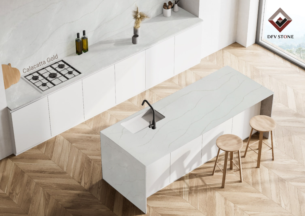 BỘ SƯU TẬP 10+ MẪU ĐÁ QUARTZ TRẮNG VÂN MÂY CAO CẤP, MANG ĐẾN VẺ ĐẸP SANG TRỌNG