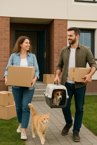 HƯỚNG DẪN DI CHUYỂN CHÓ MÈO QUA NHÀ MỚI KHÔNG BỊ STRESS