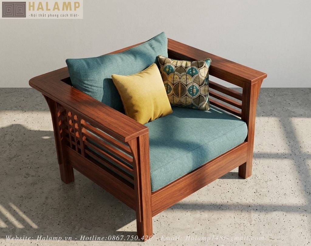 sofa gỗ việt hiện đại ghế đơn