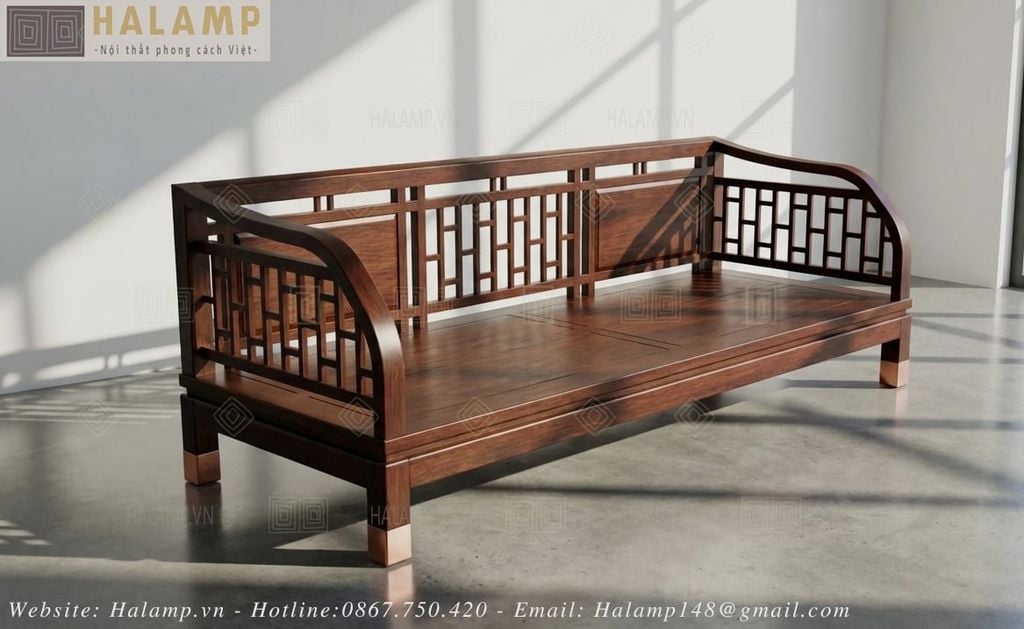 Sofa gỗ Việt văng dài