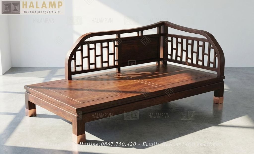 Sofa gỗ Việt ghế đôi (ghế lazy)