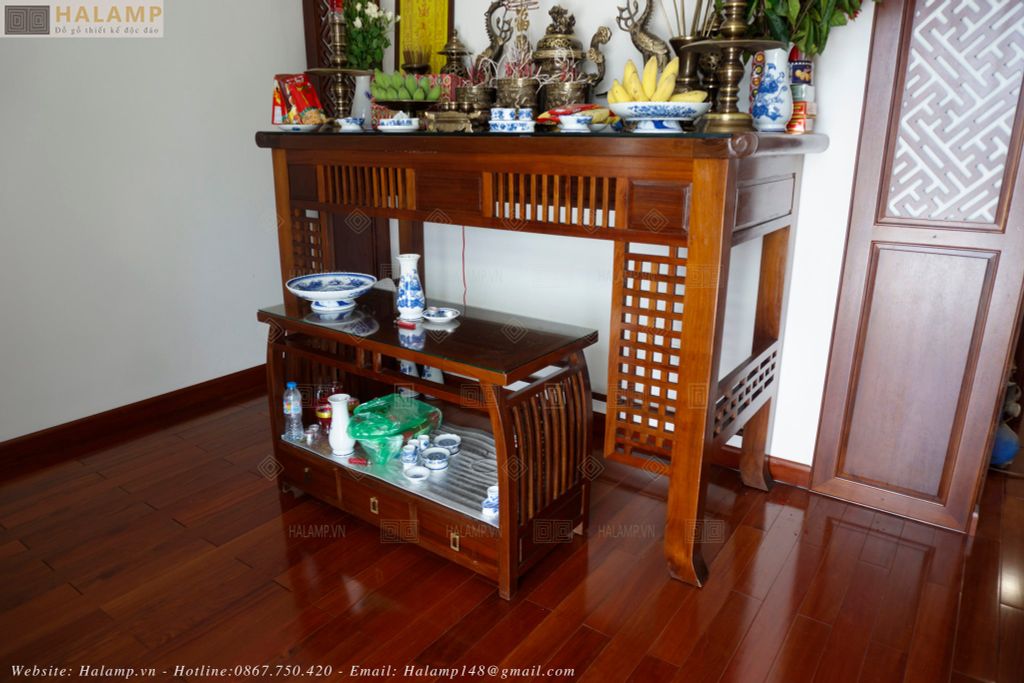 Chi tiết ảnh thực tế bàn thờ trong không gian nội thất