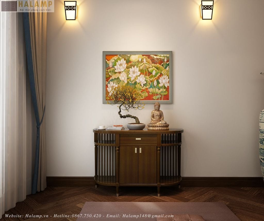 tủ console bán nguyệt