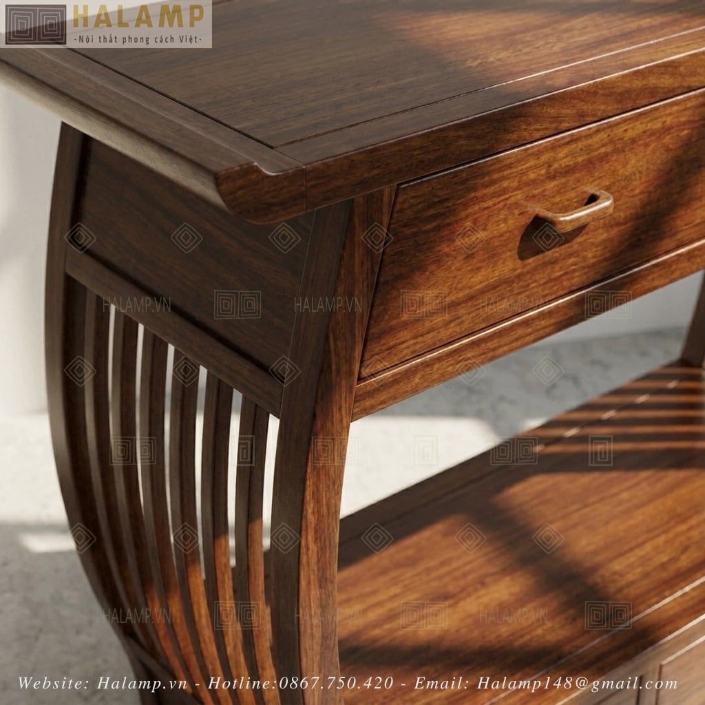 Chi tiết bàn console đặt tượng Phật