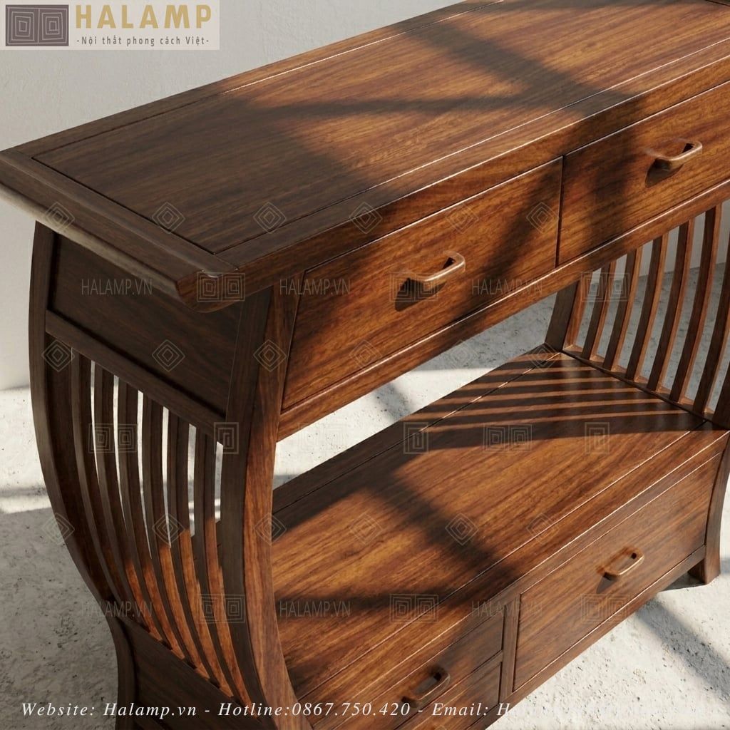 Chi tiết bàn console đặt tượng Phật