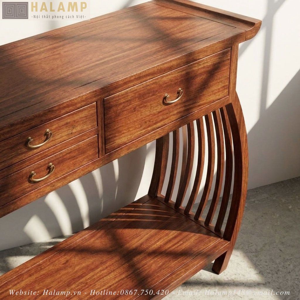 Chi tiết bàn console phong cách Việt