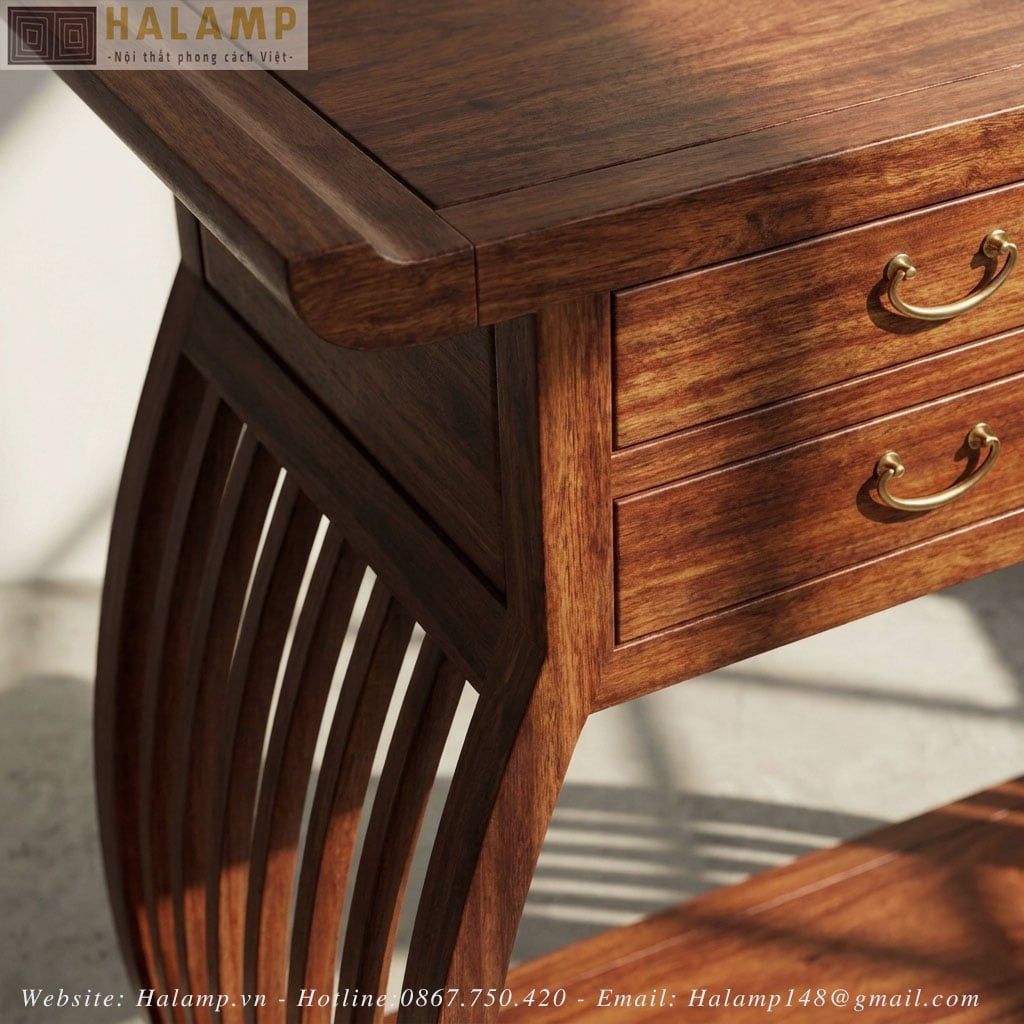 Chi tiết bàn console phong cách Việt