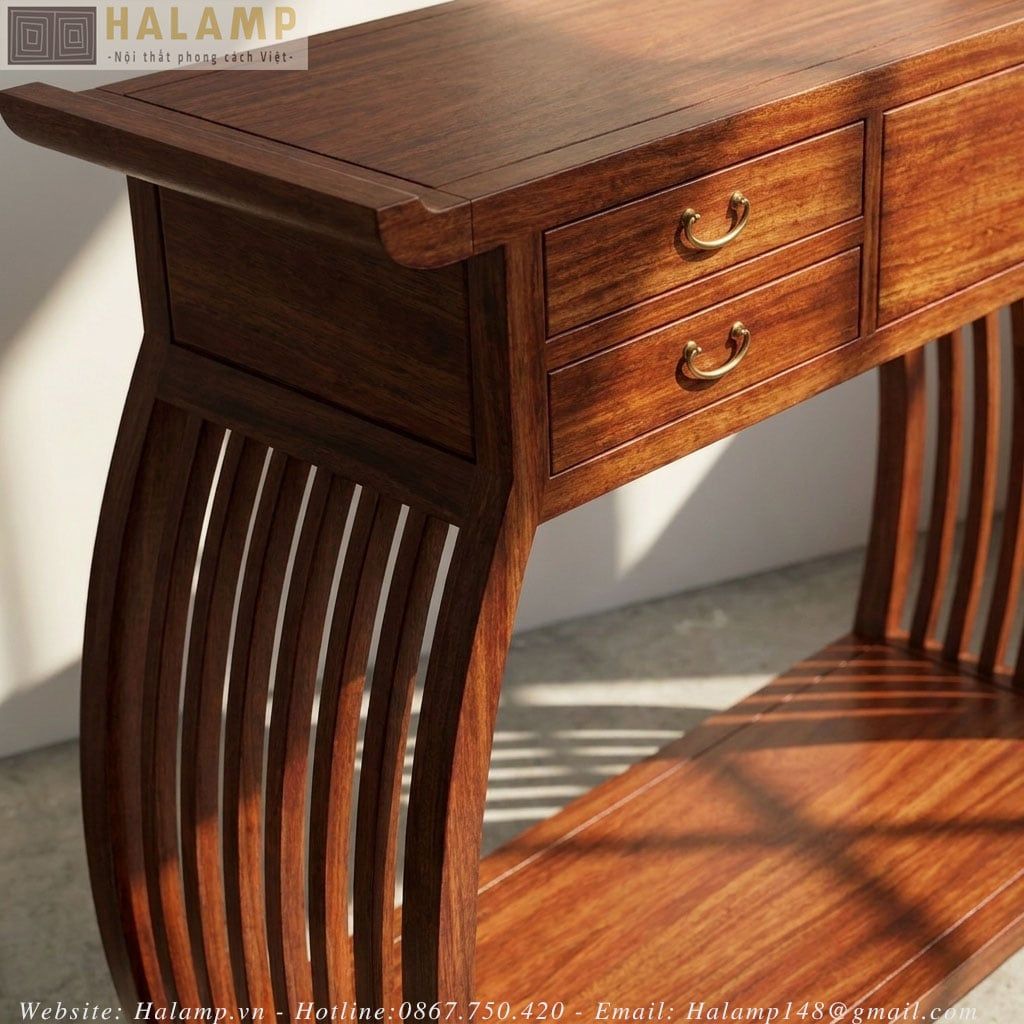 Chi tiết bàn console phong cách Việt