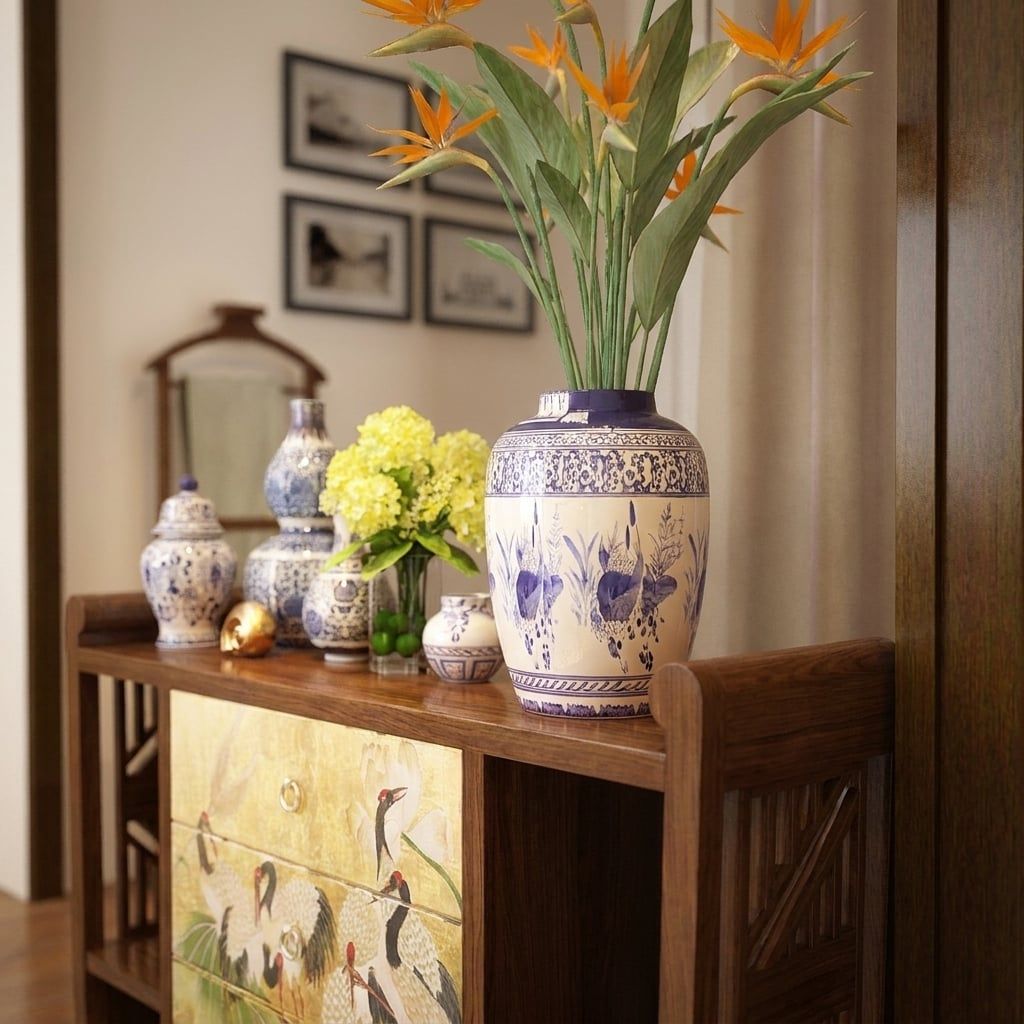 Chi tiết bàn console phong cách Việt