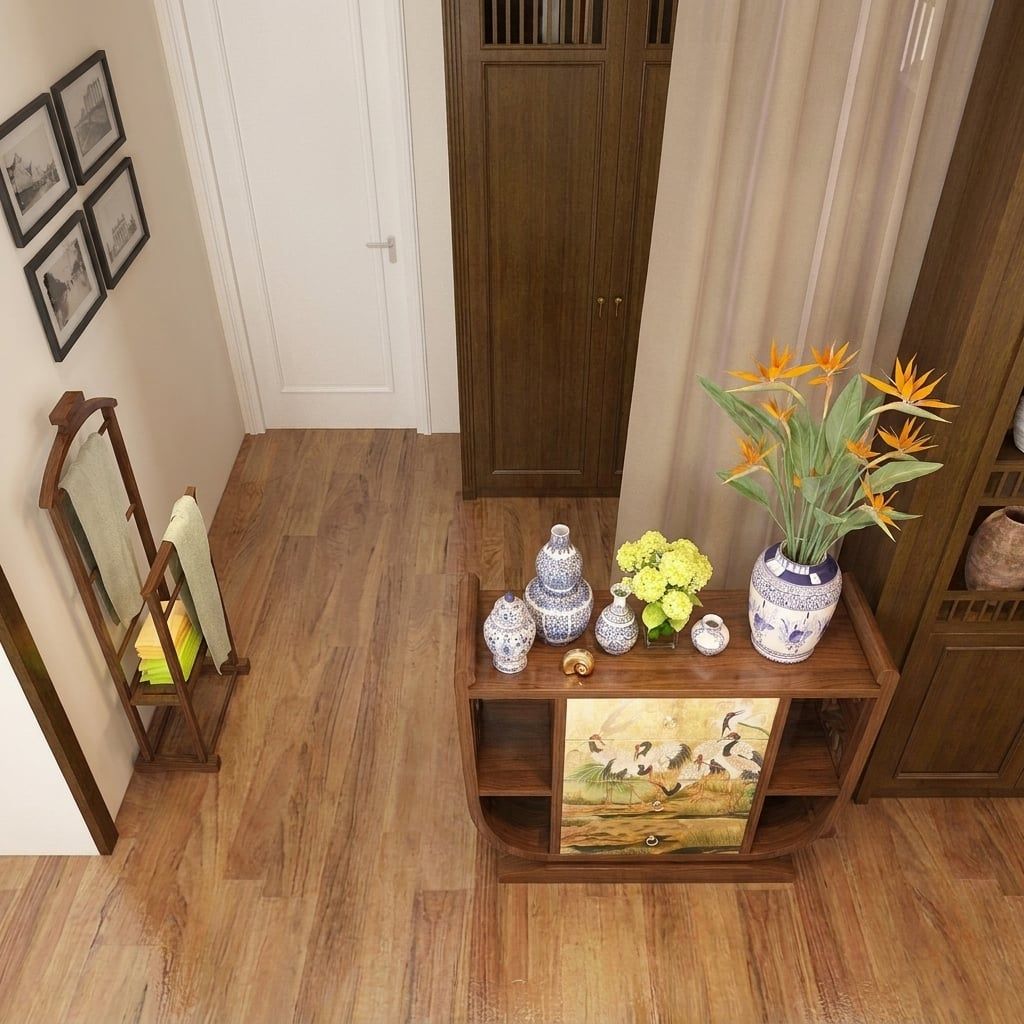 Bàn console kết hợp tranh sơn mài