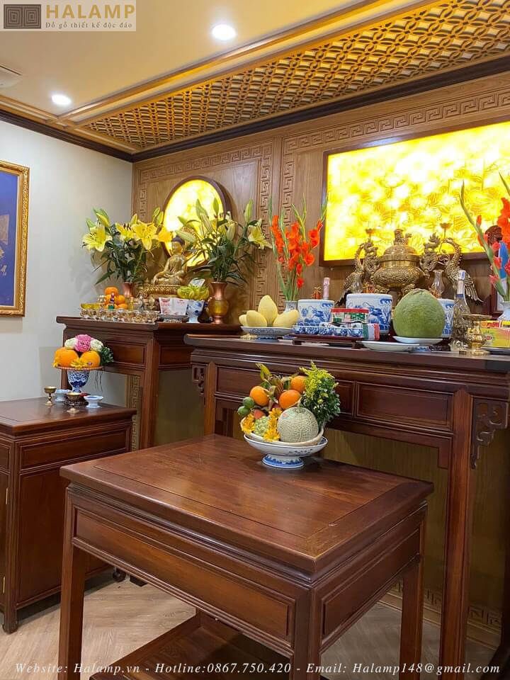 Thi công phòng thờ Phật và gia tiên