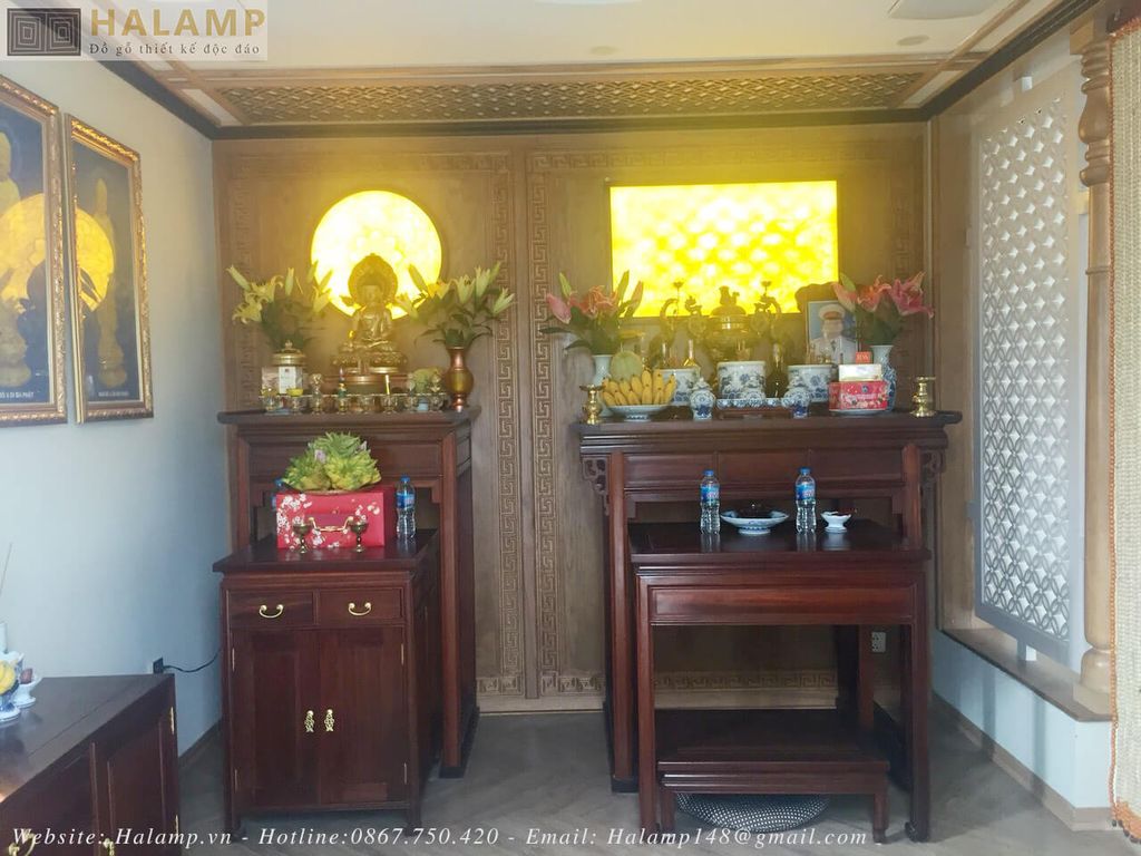 Thi công phòng thờ Phật và gia tiên