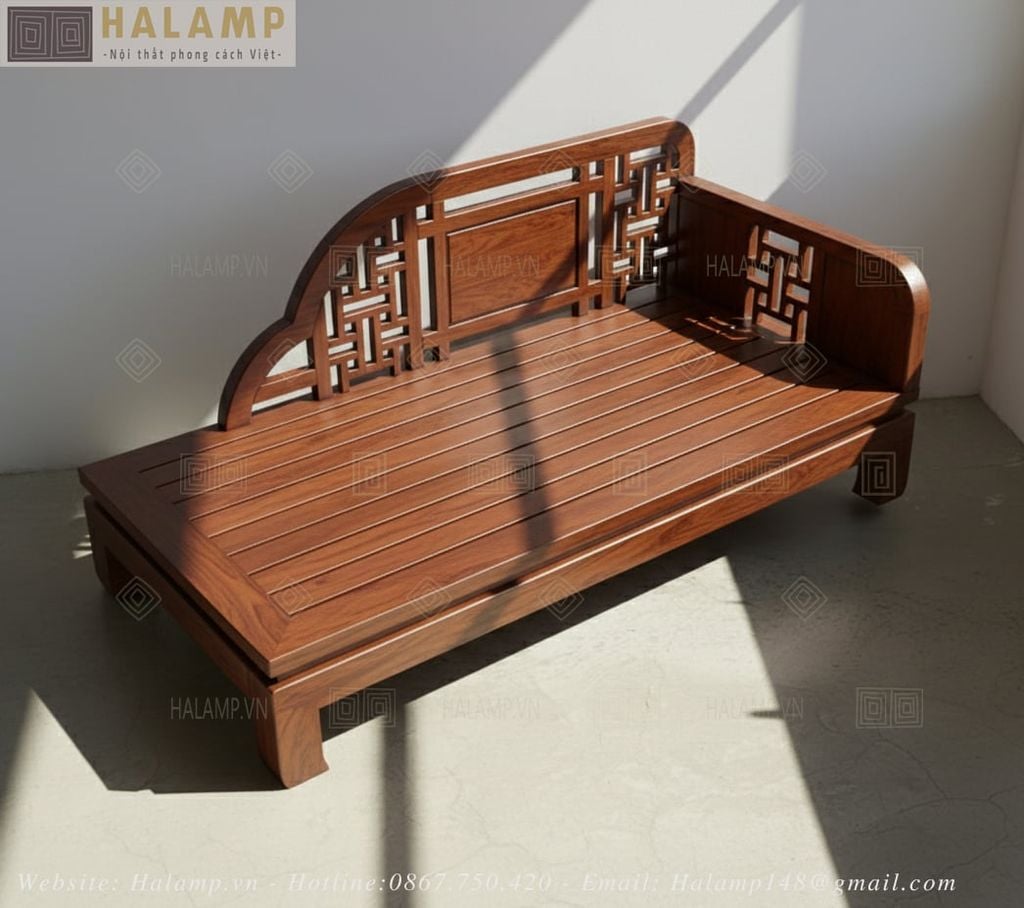 Ghế sofa ghế lười gỗ gụ đánh vecni