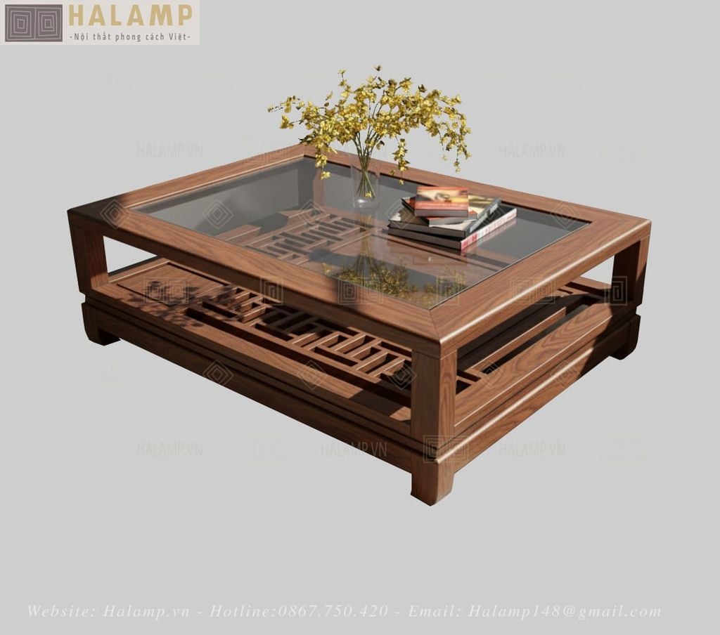 Bàn khách gỗ gụ đánh vecni đẹp