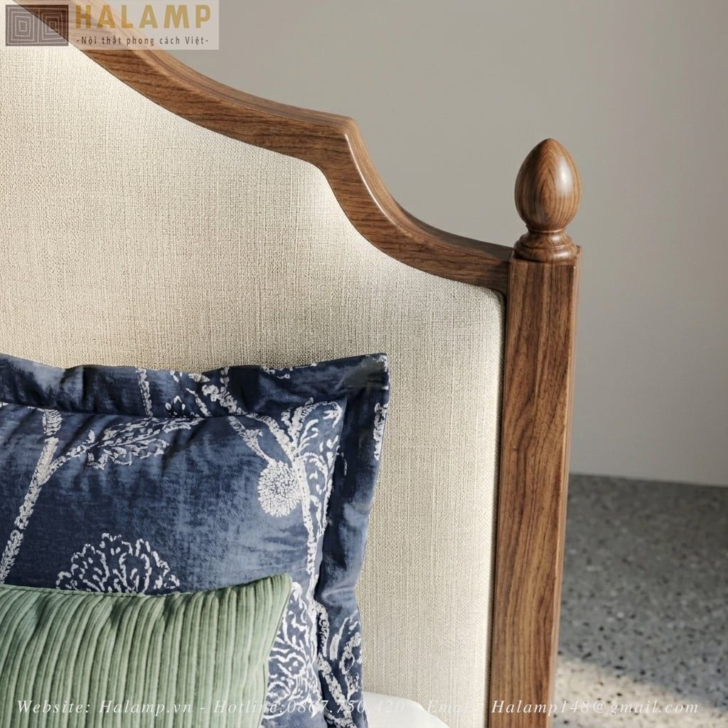 Chi tiết Giường ngủ Indochine gỗ tự nhiên GN014