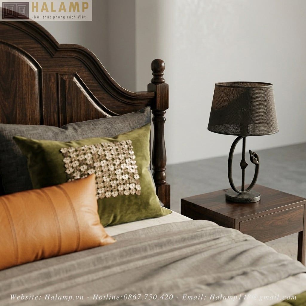 Chi tiết giường indochine