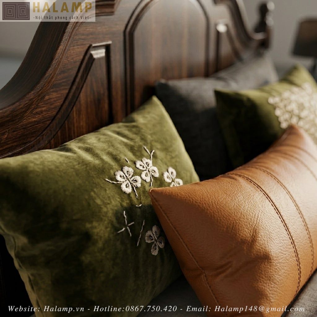 Chi tiết giường indochine