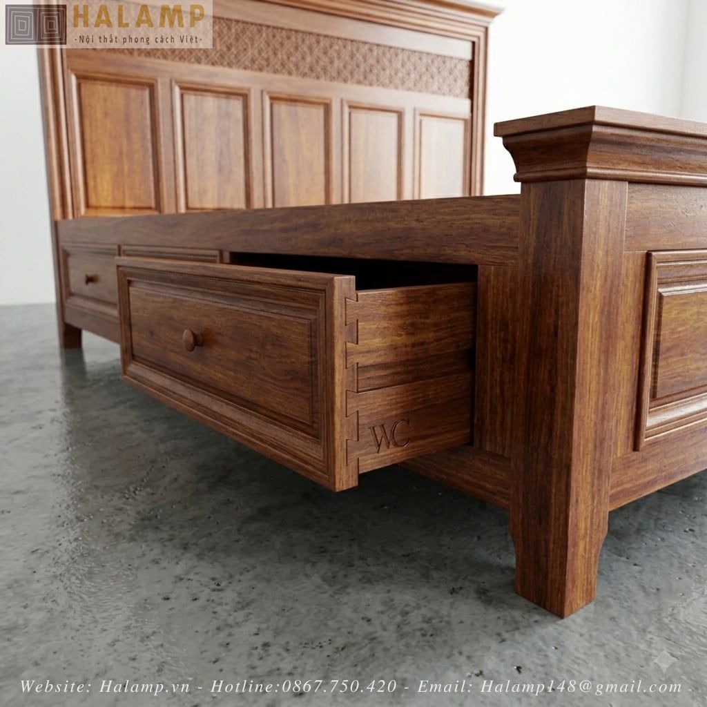 Mẫu giường indochine sang trọng